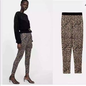 ZARA ANIMAL LEOPARD PRINT LEGGINGS